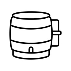 beer keg icon, drinks line art, drinks vector - simple black line art icon of beer keg perfect for logos, and drinks-themed designs.