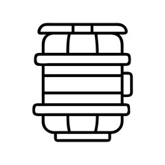 beer keg icon, drinks line art, drinks vector - simple black line art icon of beer keg perfect for logos, and drinks-themed designs.
