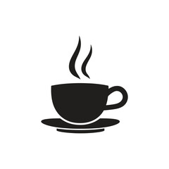 vector of black silhouette of coffee cup