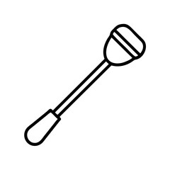 cocktail stirrer icon, drinks line art, drinks vector - simple black line art icon of cocktail stirrer perfect for logos, and drinks-themed designs.