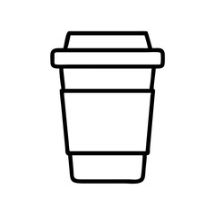 coffee cup icon, drinks line art, drinks vector - simple black line art icon of coffee cup perfect for logos, and drinks-themed designs.