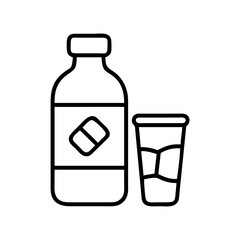 cold brew bottle icon, drinks line art, drinks vector - simple black line art icon of cold brew bottle perfect for logos, and drinks-themed designs.