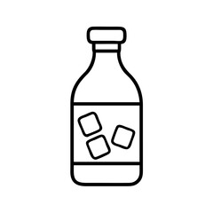cold brew bottle icon, drinks line art, drinks vector - simple black line art icon of cold brew bottle perfect for logos, and drinks-themed designs.