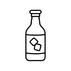 cold brew bottle icon, drinks line art, drinks vector - simple black line art icon of cold brew bottle perfect for logos, and drinks-themed designs.