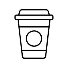 coffee cup icon, drinks line art, drinks vector - simple black line art icon of coffee cup perfect for logos, and drinks-themed designs.