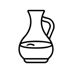 decanter with red wine icon, drinks line art, drinks vector - simple black line art icon of decanter with red wine perfect for logos, and drinks-themed designs.