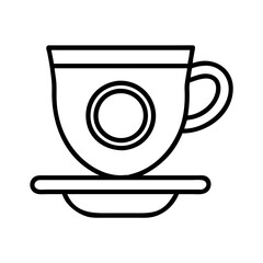 espresso cup icon, drinks line art, drinks vector - simple black line art icon of espresso cup perfect for logos, and drinks-themed designs.