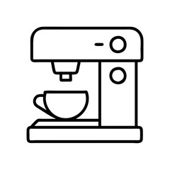 espresso machine icon, drinks line art, drinks vector - simple black line art icon of espresso machine perfect for logos, and drinks-themed designs.