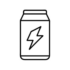 energy drink can icon, drinks line art, drinks vector - simple black line art icon of energy drink can perfect for logos, and drinks-themed designs.