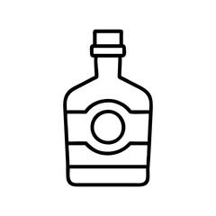 gin bottle icon, drinks line art, drinks vector - simple black line art icon of gin bottle perfect for logos, and drinks-themed designs.