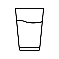 glass of milk icon, drinks line art, drinks vector - simple black line art icon of glass of milk perfect for logos, and drinks-themed designs.
