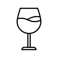 glass of ros icon, drinks line art, drinks vector - simple black line art icon of glass of ros perfect for logos, and drinks-themed designs.