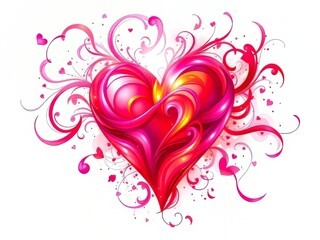 "Abstract Valentine's Heart Burst - Vibrant Colors