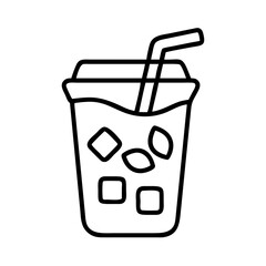 iced tea icon, drinks line art, drinks vector - simple black line art icon of iced tea perfect for logos, and drinks-themed designs.