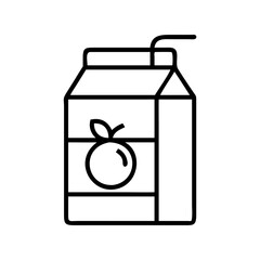 juice box icon, drinks line art, drinks vector - simple black line art icon of juice box perfect for logos, and drinks-themed designs.