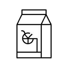 juice box icon, drinks line art, drinks vector - simple black line art icon of juice box perfect for logos, and drinks-themed designs.