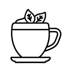 matcha latte icon, drinks line art, drinks vector - simple black line art icon of matcha latte perfect for logos, and drinks-themed designs.