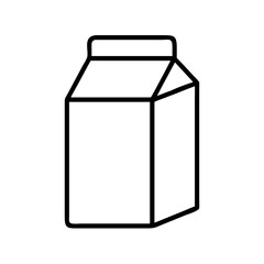 milk carton icon, drinks line art, drinks vector - simple black line art icon of milk carton perfect for logos, and drinks-themed designs.