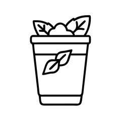 mint julep icon, drinks line art, drinks vector - simple black line art icon of mint julep perfect for logos, and drinks-themed designs.