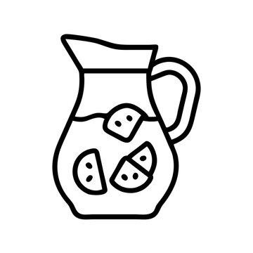 recommend clip art: sangria pitcher icon, drinks line art, drinks vector - simple black line art icon of sangria pitcher perfect for logos, and drinks-themed designs.