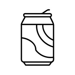 soda can icon, drinks line art, drinks vector - simple black line art icon of soda can perfect for logos, and drinks-themed designs.