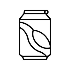 soda can icon, drinks line art, drinks vector - simple black line art icon of soda can perfect for logos, and drinks-themed designs.