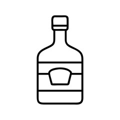 vodka bottle icon, drinks line art, drinks vector - simple black line art icon of vodka bottle perfect for logos, and drinks-themed designs.