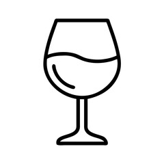 wine tasting glass icon, drinks line art, drinks vector - simple black line art icon of wine tasting glass perfect for logos, and drinks-themed designs.
