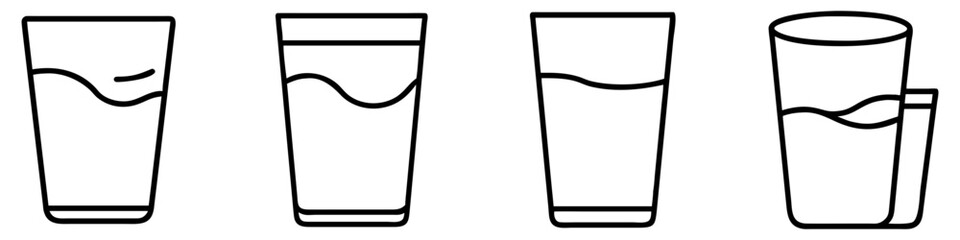 glass of milk icon, drinks line art, drinks vector - simple black line art icon of glass of milk perfect for logos, and drinks-themed designs.