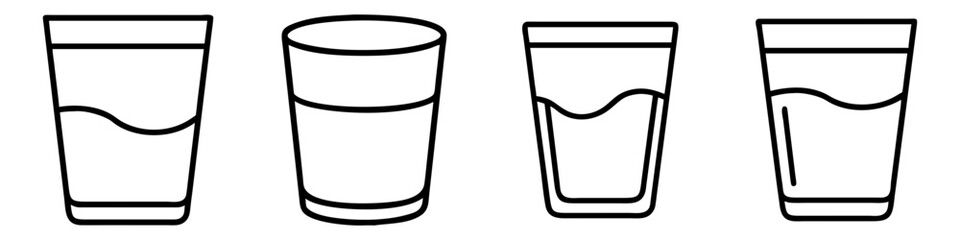 shot glass icon, drinks line art, drinks vector - simple black line art icon of shot glass perfect for logos, and drinks-themed designs.