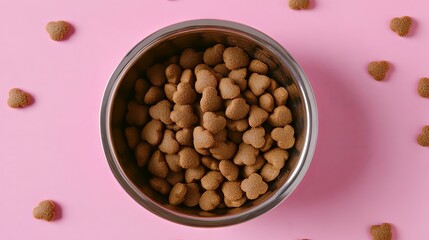 Heart Shaped Dog Food in a Bowl