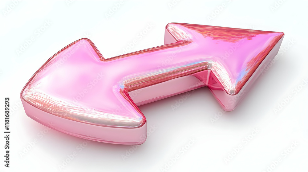 Poster pink arrows pointing exchange and choices glossy reflection