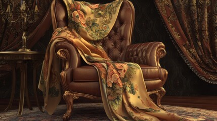 Opulent Antique Style Room with Exquisite Furniture and Decor