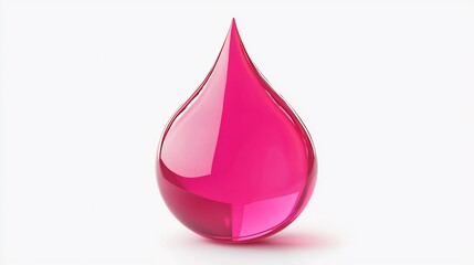 Obraz premium Pink Glossy Drop of Liquid, 3D Render of a Single Drop