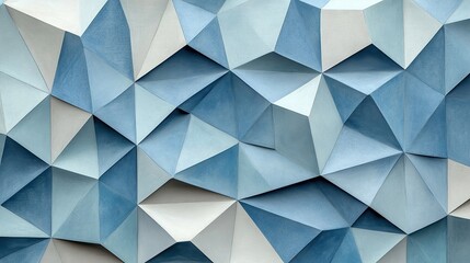 Fototapeta premium Interconnected Blue Pyramids Geometric Pattern