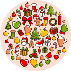 Christmas Icon set with Festive Icons