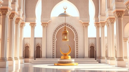 Fototapeta premium islamic background modern ramadan kareem lantern lamp