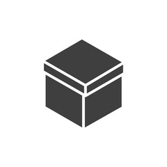 Box icon. Simple solid style. Package, delivery, parcel, shipping, cardboard, storage, carton, closed, pictogram, pack concept. Glyph symbol. Vector illustration isolated. SVG