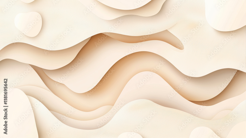 Aufkleber soft beige abstract background featuring flowing shapes and gentle curves for design and creative pr