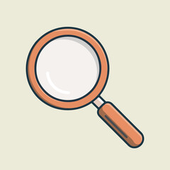 Magnifying glass holding with searching illustration and search for investigation with magnifying glass in hand for testing in white glass.