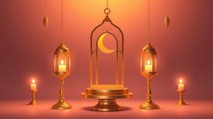 islamic background modern ramadan kareem lantern lamp