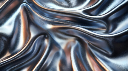 Silver Fabric Flows and Shimmers Smoothly with Elegant Textures