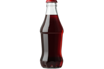 Isolated Dark Soda Bottle with Bubbles