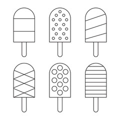 Ice cream set sketch style. Ice cream vector illustration