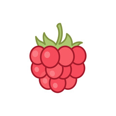 Raspberry icon. Simple filled outline style. Berry, pictogram, ripe, pink, sweet, delicious, food, nature, vegetarian concept. Vector design illustration isolated. SVG