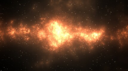 Naklejka premium Celestial Nebula Fiery Orange Cosmic Dust Cloud