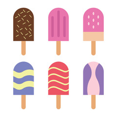 Ice cream set flat style. Ice cream vector illustration