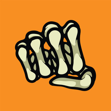 Skeleton fist vector illustration
