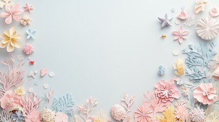 Paper art composition featuring vibrant wildlife with ample space for text input