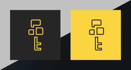 Obraz premium Abstract Yellow Key Logo on Black and Yellow Backgrounds